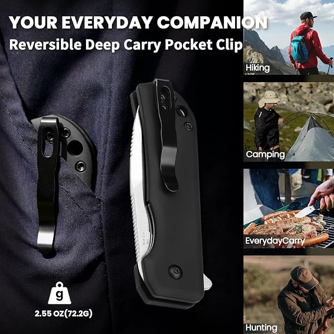 Kizer Nice Guy Pocket Folding Knife, 2.84" Nitro V Blade, Lightweight Sharp Camping and Hiking Knife, Tough Aluminium Handle, Liner Lock Flipper Knives V3011A2