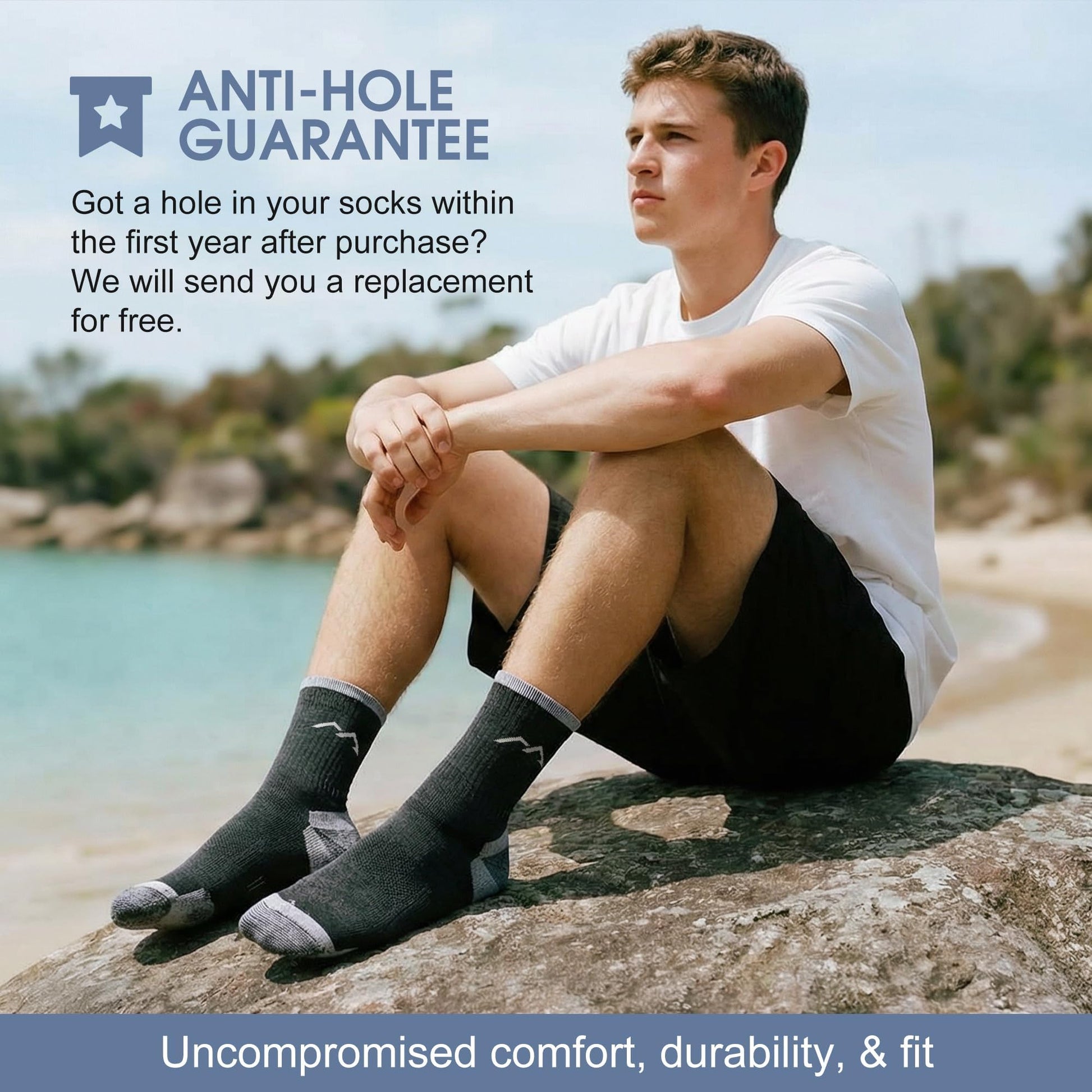 innotree 3 Pack Men's Merino Wool Hiking Socks