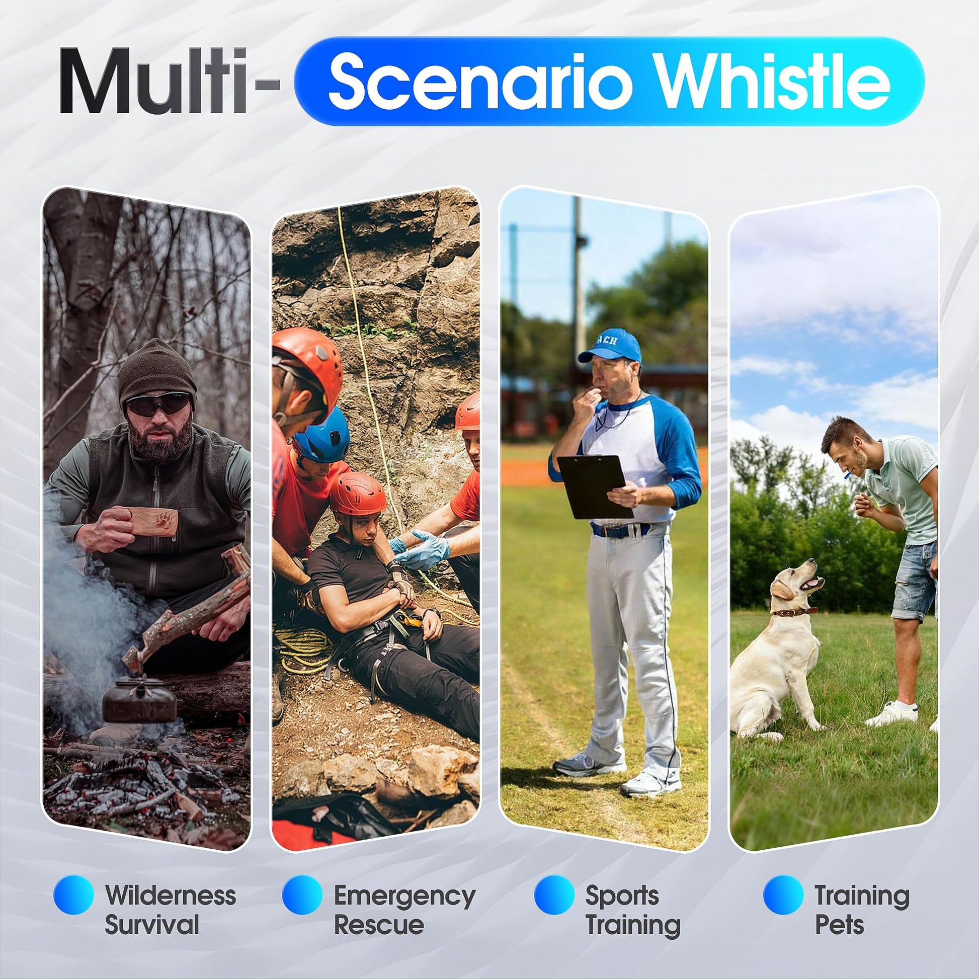 KIVORA Emergency Whistle, 12 Pack 126dB Super Loud Aluminum Safety Survival Whistles with 12