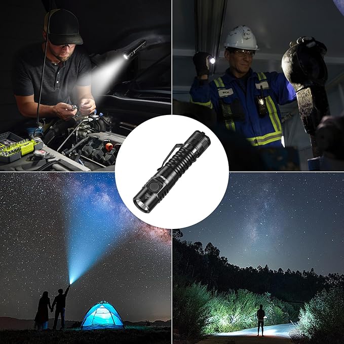 Wurkkos FC11C Led Flashlight Rechargeable High Lumen 1200, Small Powerful Flashlight USB C, Super Bright EDC Flashlight IP68 Waterproof, 155Meters Beam Distance, 90 High CRI (5000K)