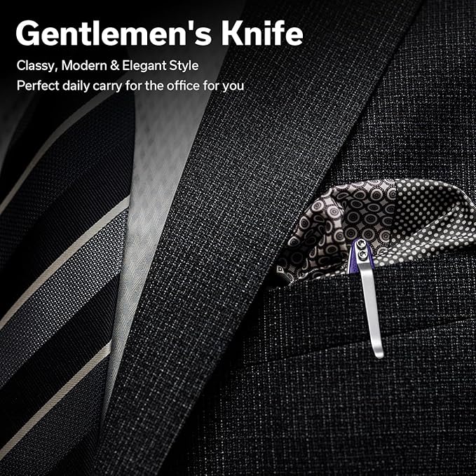 SENCUT Small Pocket Knife for Men, Front Flipper knife for EDC, Jubil Folding Knives with 2.95 inches D2 blade, G10 Handle with Liner Lock, Slim Gentleman?™s knives for Gift (Purple)