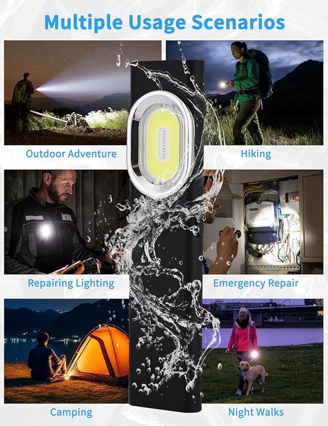 ZoLLa Mini EDC Flashlight,600 Lumen,450mAh for 8-Hour Battery Life,USB-C Rechargeable,IPX4 Water Resistant,Magnetic Base,Hat & Clothes Clip,for Everyday Carry & Travel