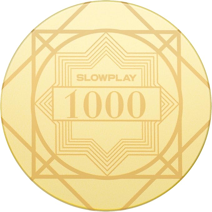 SLOWPLAY Nash Ceramic Poker Chips in Bulk, Casino Grade Ceramic 10-Gram Poker Chip for Texas Hold'em, 39mm Professional Chips Pack of 50 with Denomination of 1000