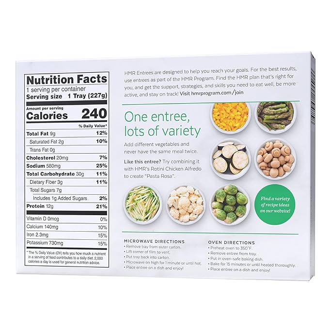 HMR Penne Pasta with Meatballs Entrée | Pre-packaged Lunch or Dinner to Support Healthy Eating | Ready to Eat | 12g of Protein | Low Calorie Food | 8oz Serving per Meal | Pack of 6