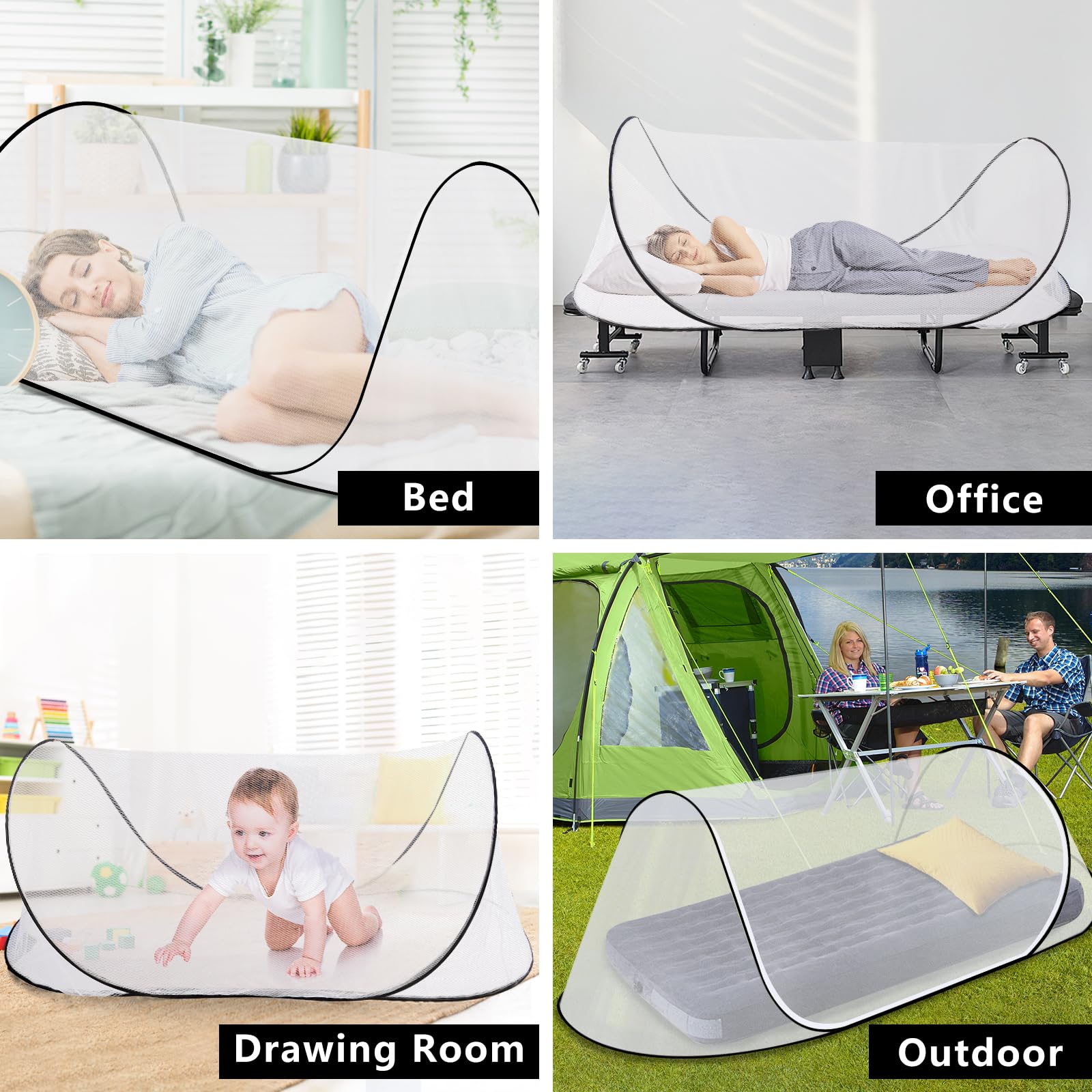 78 * 31 * 23 Inch Large Pop Up Mosquito Net, Portable Foldable Mesh Tent