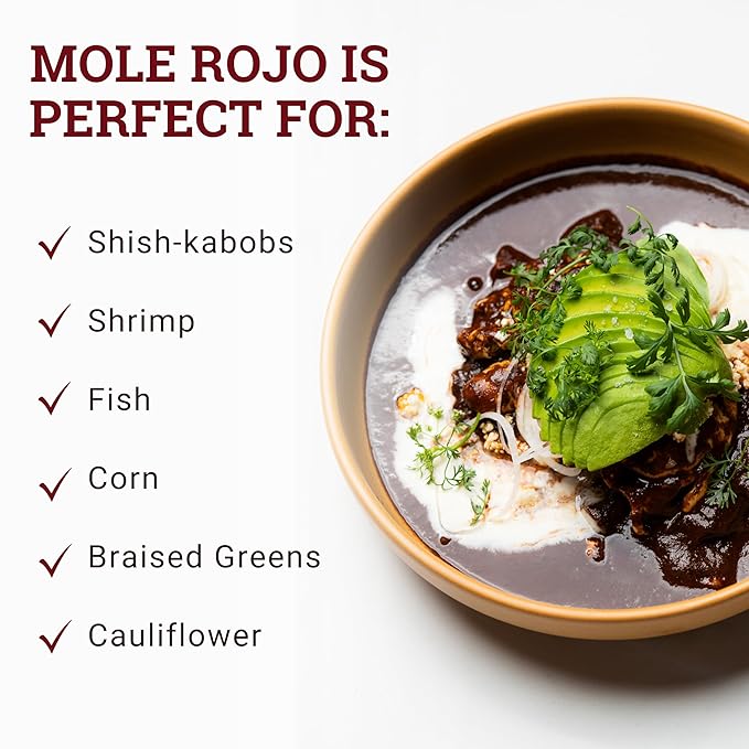 Ya Oaxaca - Mole Sauce - Rojo - Bold Spice - Blend of Smoked & Dried Chiles, Spices, House Made Chocolate - Vegan, Non-GMO, Gluten Free - Great on Enchiladas, Tacos, Nachos, Tortillas - 12oz (3pk)