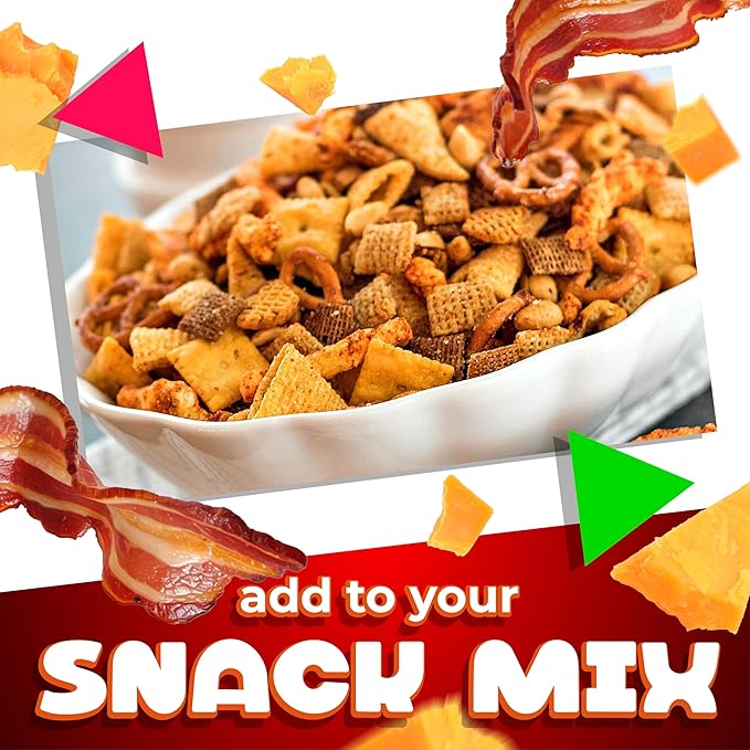 Smoky Bacon Cheese Pretzel Pieces | 1 Pound Bag | Bold Flavored, Naturally Seasoned Pretzels | Crunchy, Salty Pretzel Snacks with Cheddar and Bacon