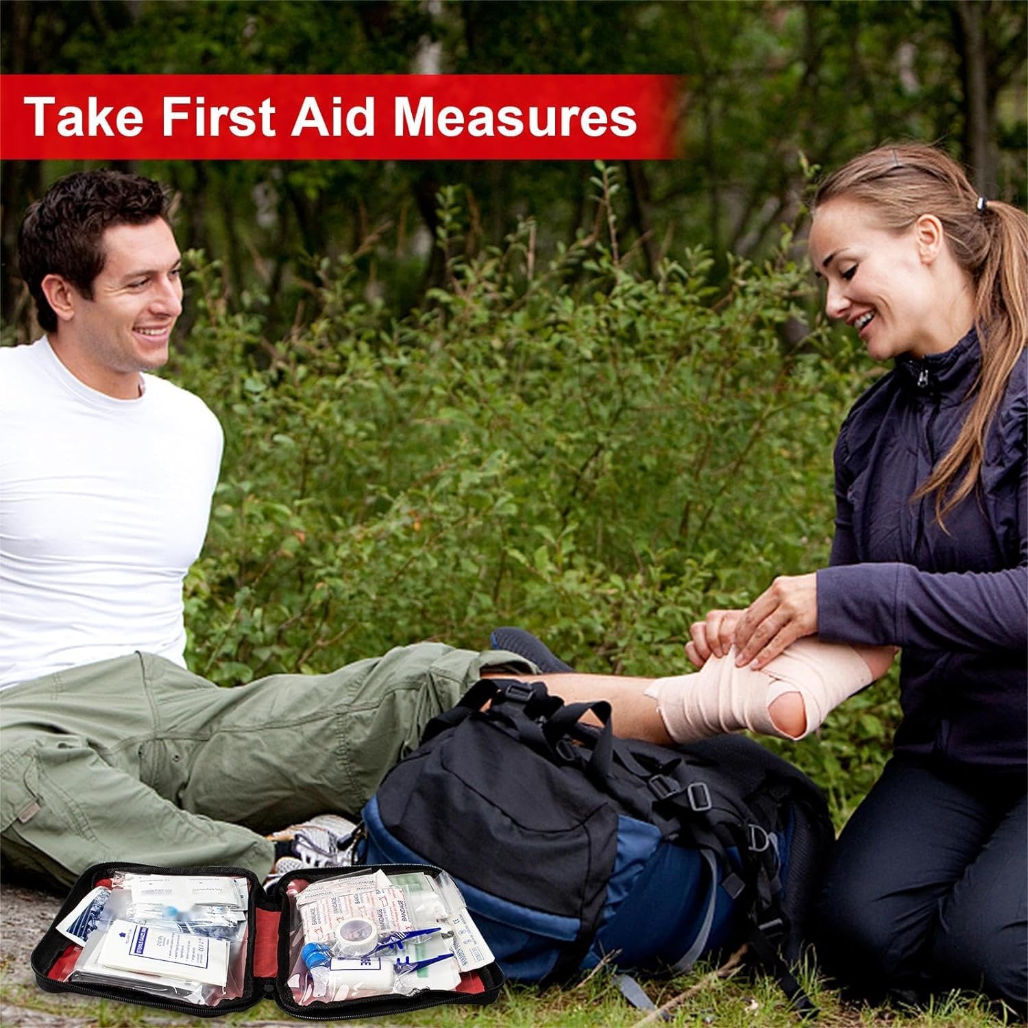 First Aid Kit 300PCS Car Home Camping Essentials Red 1st Aid