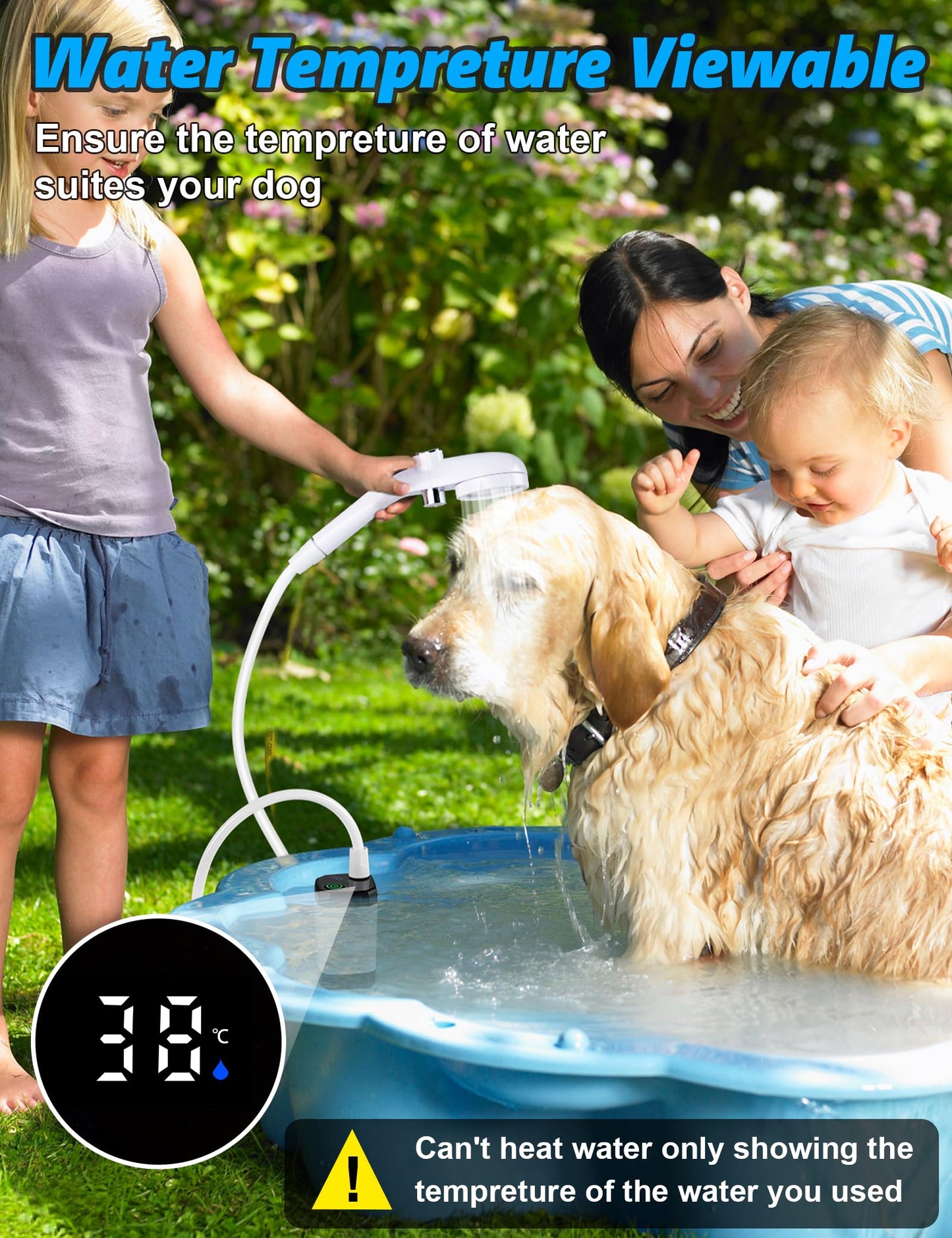 innhom Portable Camping Shower, 6000mAh Rechargeable Camp Shower Pump with LED Display, IPX7
