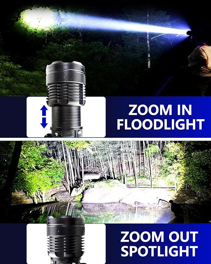 Headlamp Rechargeable -100,000LM Bright LED HeadLamp, 40H Runtime, Waterproof Headlights for Forehead, 3Mode Headlight 90° Adjustable & Zoomable Headlamps for Adults Camping Fishing Hiking