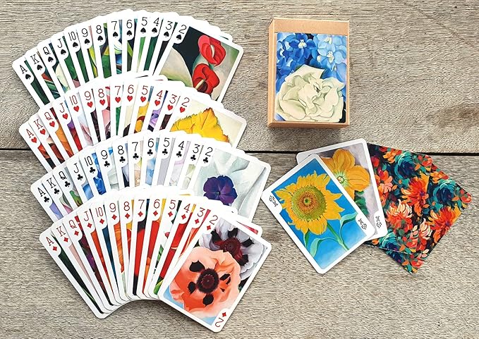 Awesome Flowers Playing Cards (Poker Deck 54 Cards All Different) Vintage Flowers Painting Art by Georgia O Keeffe Posters and Cards Wildflowers