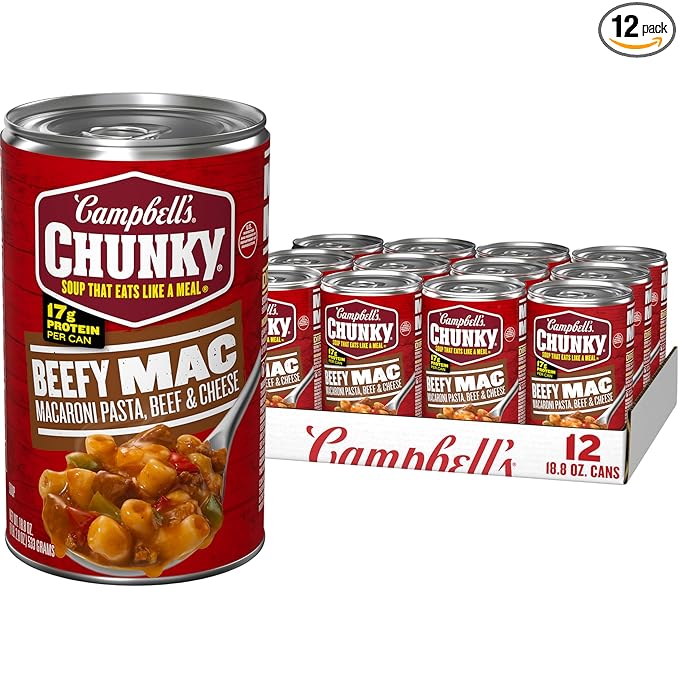 Campbell?™s Chunky Beefy Mac Soup, 18.8 oz Can (12 Pack)