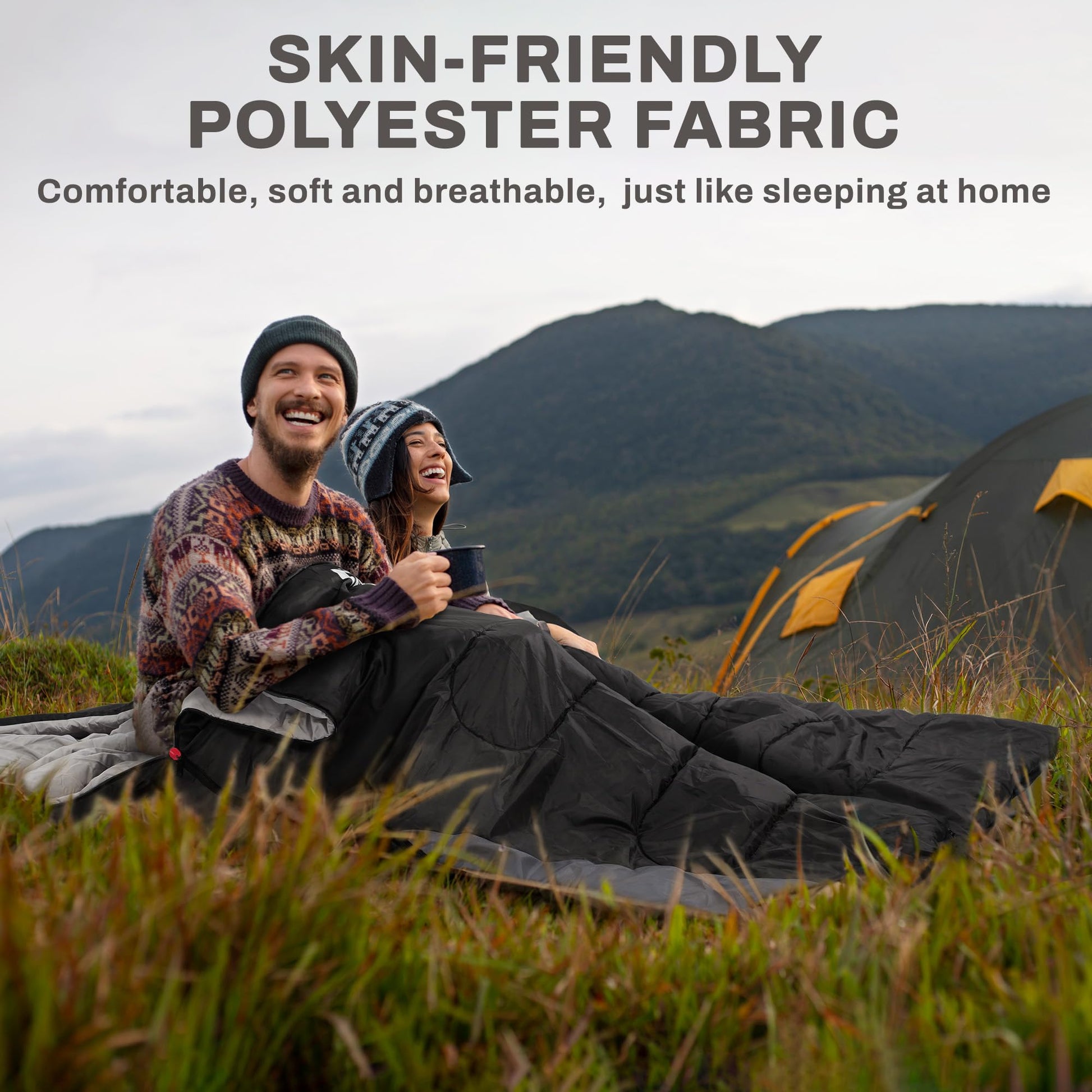 Elevon Sleeping Bag for Adults Teens Kids Cold Warm Weather, Portable Waterproof & Lightweight