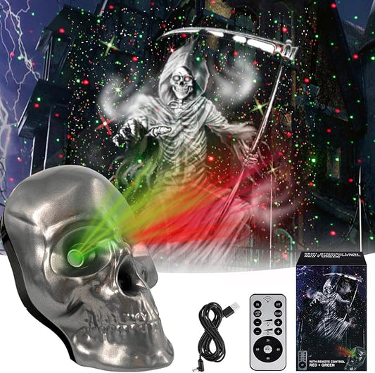 Halloween Projector - Reaper Projector Decorations Light with Timer,Remote Control, Hollween Lights for House, Garden, Yards, Scary Decorations