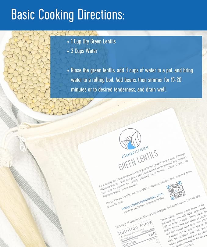 Red Lentils | Green Lentils | Golden Lentils | 12 LBS Total | Non-GMO | 100% Non Irradiated | Kosher | USA Grown | Vegan