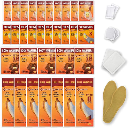 WORLD-BIO Disposable Insole Foot Warmers 7/10/16/40 Pairs Value Pack, Provide 12 Plus Hour Heating, Long Lasting Safe Natural Odorless Air Activated Warmer for Toe Hand Body, Hot Foot Warmers for Kids