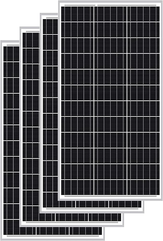 4-Pack ExpertPower 100 Watt 12 Volt Monocrystalline Solar Panel, Compact Design 35.43 x 22.83 x 1.18 in, High Efficiency Module PV Power for Battery Charging Boat, Caravan, RV, Off Grid Applications