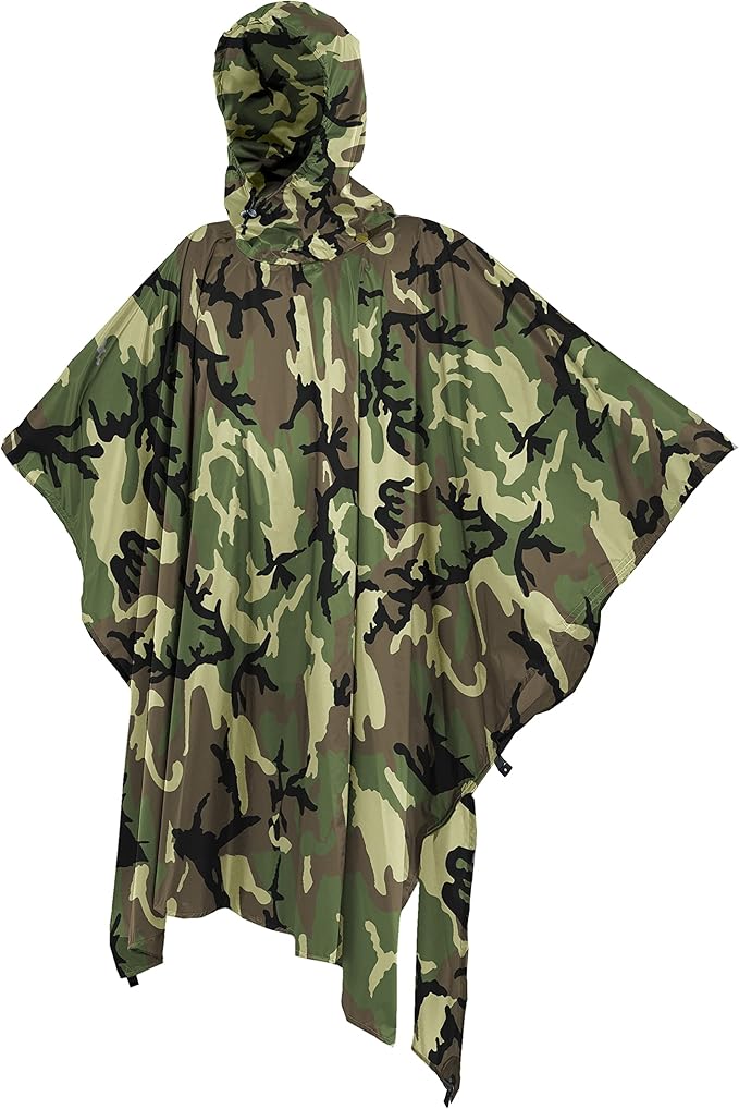 onewind Hooded Rain Poncho, Silnylon Rain Coat Versatile Survival Shelter Waterproof Breathable Lightweight Poncho