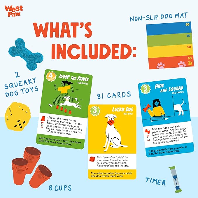 WEST PAW Dog's Best Friend Game??- Fun Family Game for Kids & Adults - Board, Challenge, & Dog Training Tip Cards Encourage Connection & Positive Reinforcement - Fun Games That Include Your Dog
