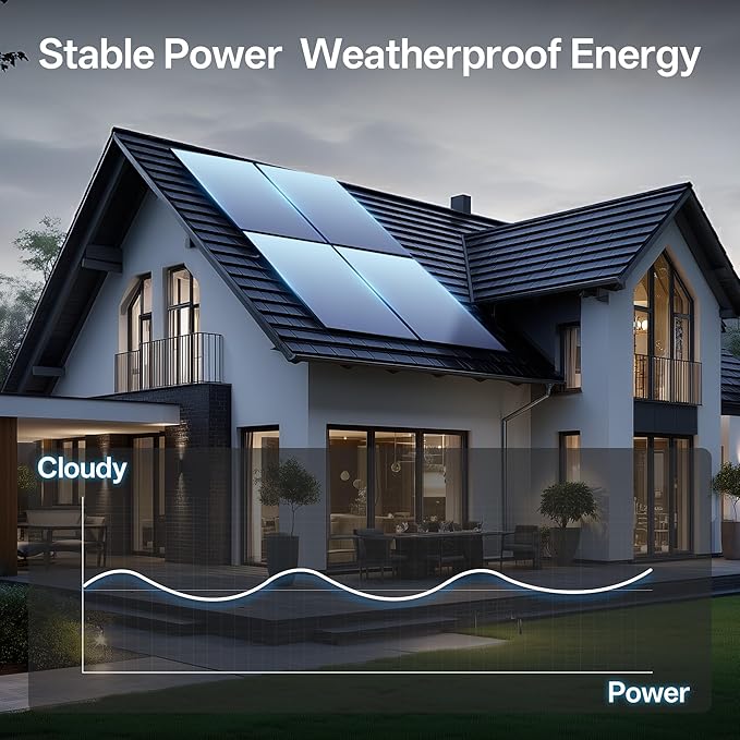 JJN 550 Watt Bifacial Solar Panels 2PCS,12/24/48 Volt Solar Panel,Monocrystalline 1100 Watt for Homes Rooftop Farm RV and Off-Grid Applications