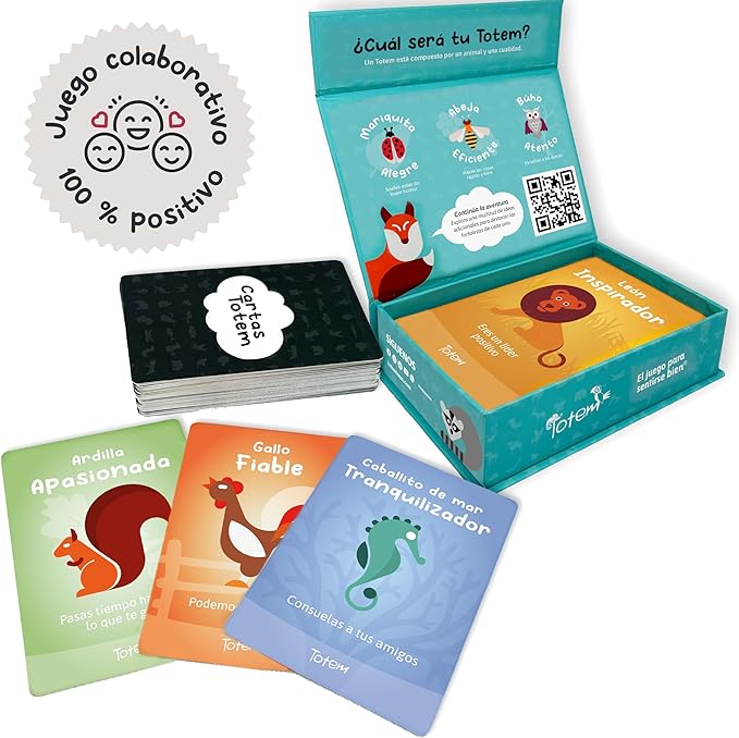 Totem Español Junior Juego para Niños ??Juego de Cartas Educativo y Divertido para 5 Años+, Fomenta Autoestima y Empatía, Actividades para la Escuela y la Familia (Junior Edition - Spanish Box)