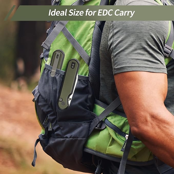 FINTISO Pocket Knife, 3" 14C28N Blade EDC Knife with G10 Handle, Folding Knife with Pocket Clip for Outdoor Camping, Hunting, Hiking, Survival, Parrot Series