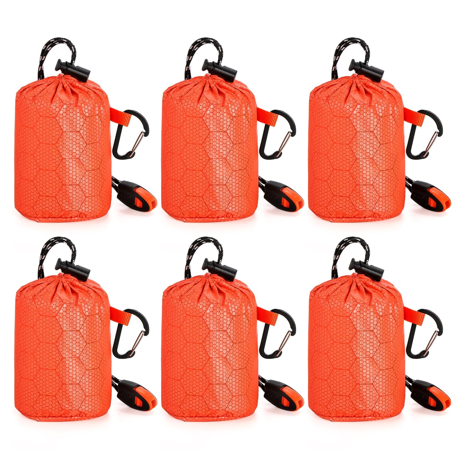 Noamus 6 Pack Emergency Survival Sleeping Bags, Thermal Bivy Sack Blanket, Lightweight Portable
