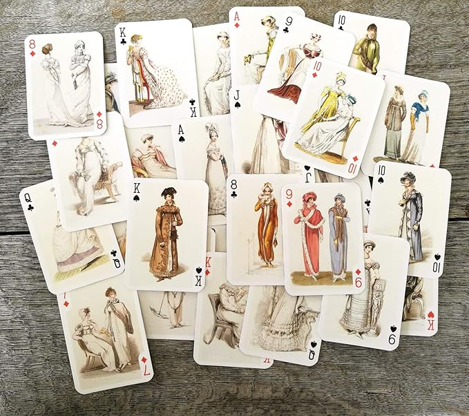 Victorian Fashion Playing Cards (Poker Deck 54 Cards All Different) Vintage Fashion Lady XIX Century Posters