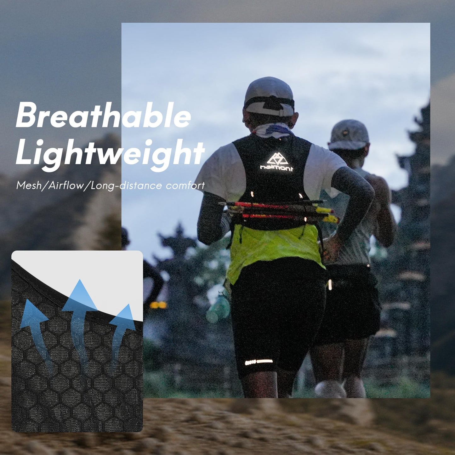 Haimont 5L Trail Running Hydration Vest with Soft Flasks, Black, M