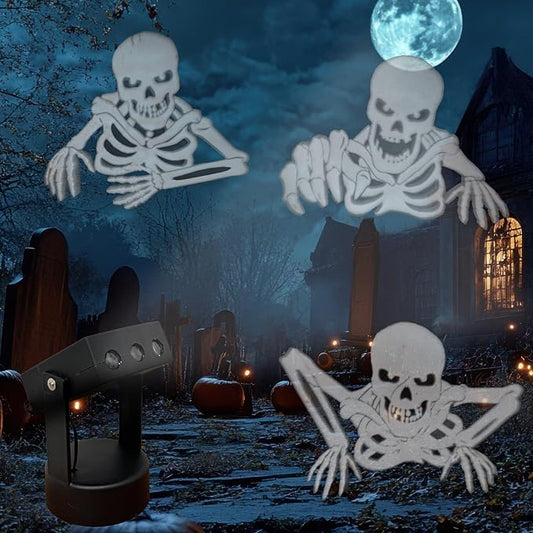 Halloween Projector Lights,Skeleton Ghost Projector for Halloween Outdoor Indoor Party Patio Garden Home House Decoration Landscape