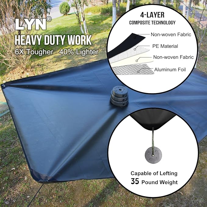 LYN Heavy Duty Emergency Blanket Survival Gear Waterproof Insulated Blanket Emergency Tarp for Camping, Hiking, Bushcraft