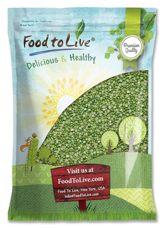 Food to Live Green Split Peas, 10 Pounds - Dried, Vegan, Kosher, Bulk. Easy to Cook. Rich in Protein, Fiber, Essential Minerals. Great for Pea Soup, Stews, Salads. Perfect to Serve with Rice.