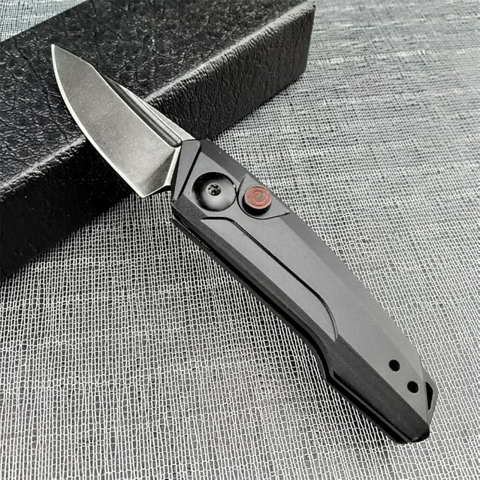 Mini Pocket Folding Knife 1.81 Inch Drop Point Blade Aluminum Handle Box Opener,Camping EDC Tool