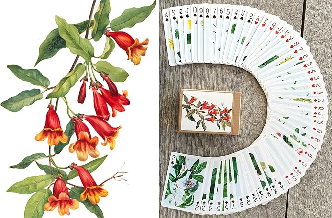Wildflower Collection Playing Cards (Poker Deck 54 Cards All Different) Vintage Botanical Illustrations of Colorful Blooms Garden Beauties and Delicate Field Flowers