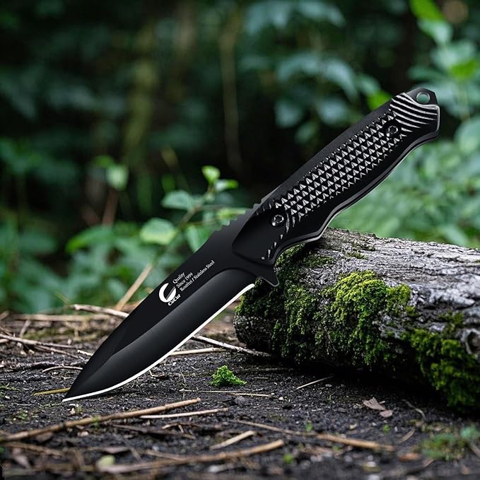 Survival Knife, Fixed Blade Knife with Sheath for Beginners, EDC 4-Inch High Grade Stainless Steel Small Knife, Good for Carving, Camping, Fishing, Survival, Outdoor