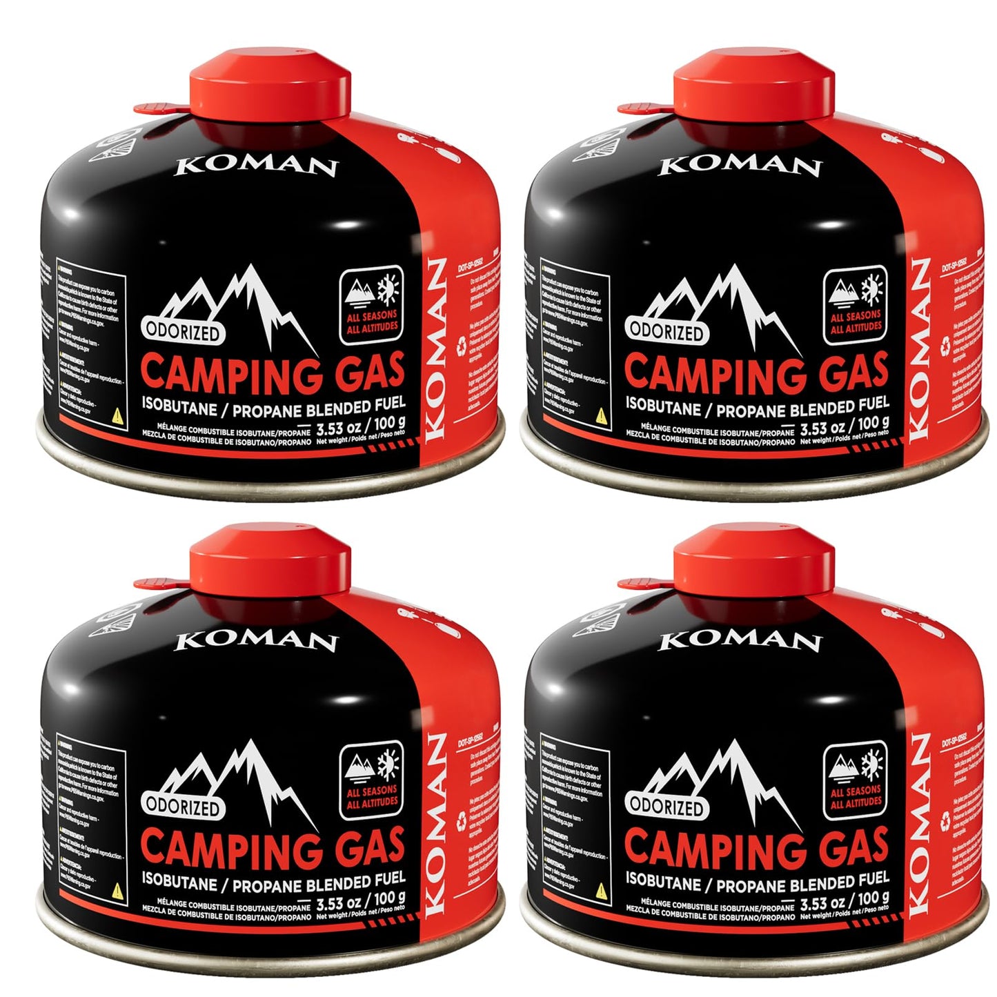KOMAN Isobutane Fuel Canister 100 Gram Camping Stove Fuel Butane Propane Blend Camping Fuel Gas