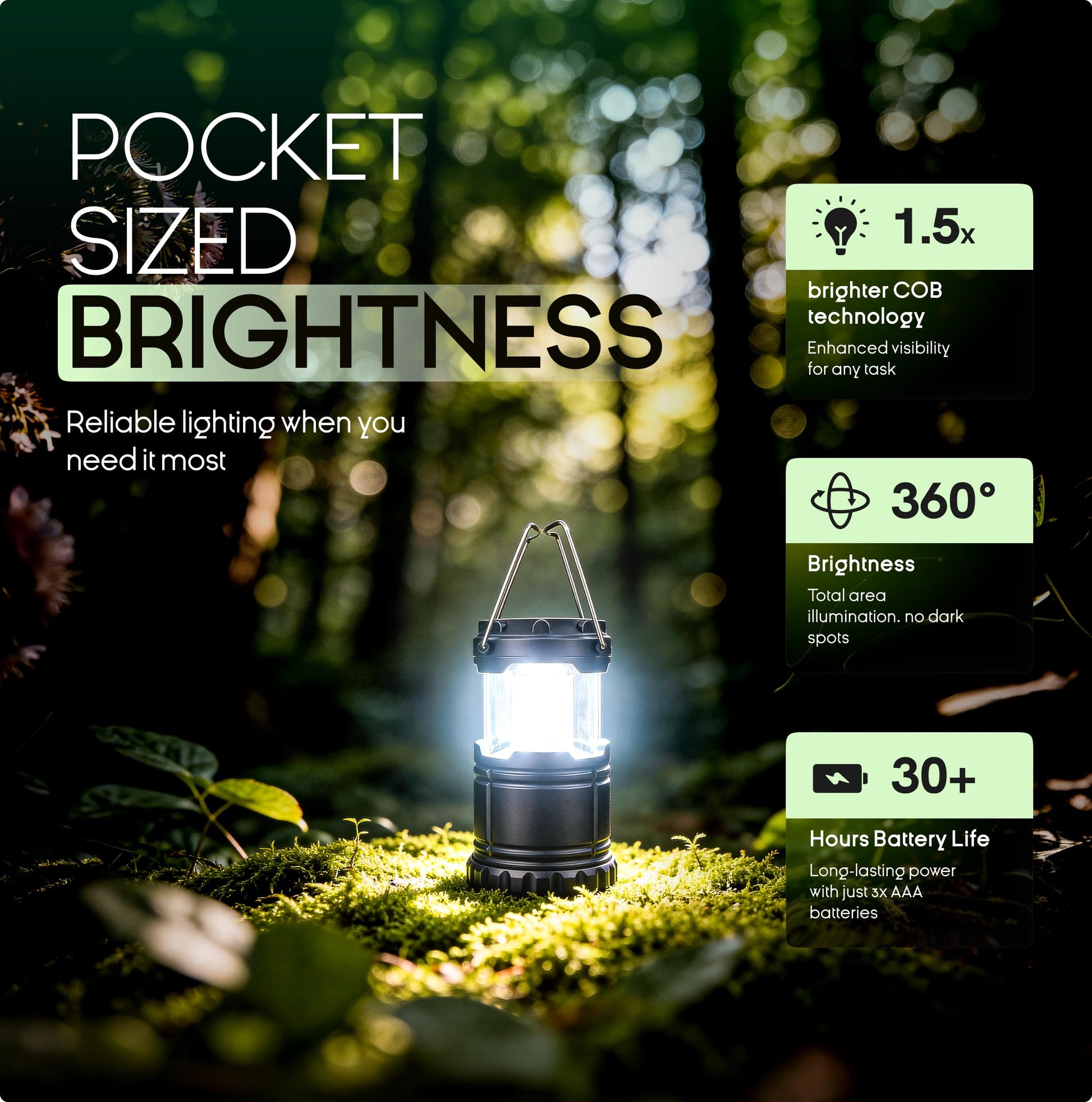 MalloMe Camping Lights Lantern Flashlights, Battery Powered Operated Lamp Lanterns for Power