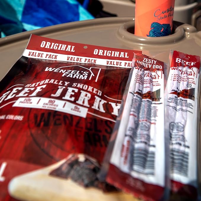 Wenzel's Farm Original Beef Jerky 10 oz. | Naturally Smoked | No MSG, Fillers, Binders, Artificial Colors | Gluten Free
