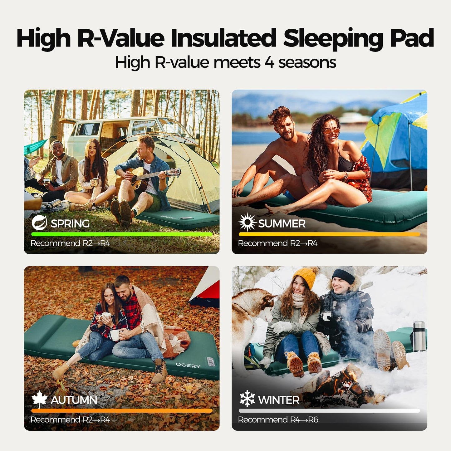 OGERY Self Inflating Sleeping Pad with Electric Pump, Memory Foam