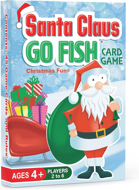 Santa Claus Go Fish – A Family Christmas Game for Kids Ages 4 & Up | Go Fish, Old Maid, and Slap Jack in One Deck (Holiday Stocking Stuffers, Gift for Boy or Girl, Fun Family Board Game Night)