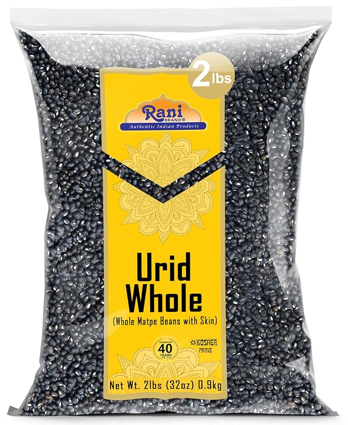 Rani Urid/Urad Whole Black (Matpe Beans with Skin) Indian Lentils 32oz (2lbs) 908g ~ All Natural | Gluten Friendly | Non-GMO | Kosher | Vegan | Indian Origin