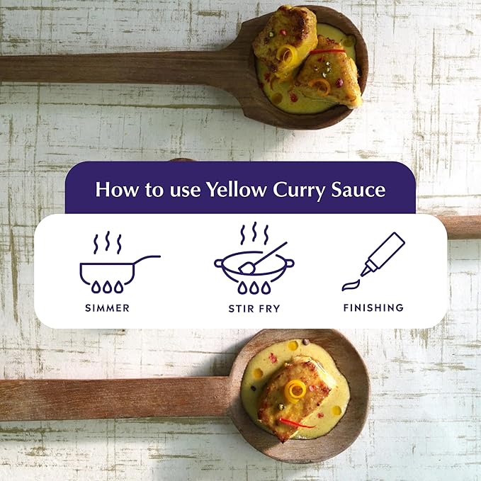 Watcharee's Thai Yellow Curry Sauce, Authentic Handcrafted Recipe, Vegan, Non-GMO, Gluten-Free - Pack of 2, 9.8 fl oz Per Jar