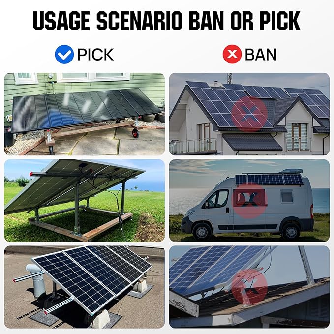 ECO-WORTHY Solar Ground Mount Adjustable Solar Panel Mounting Brackets System for 5pcs 400W/6pcs 300W/8pcs 200W Solar Panels, Ideal for Large - Scale Installations,Sites,Sheds and Farms Ground Mount