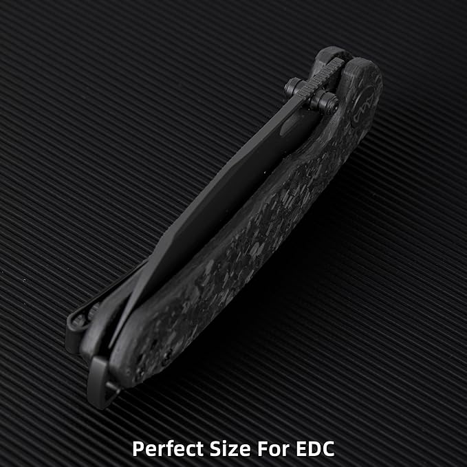 Folding Pocket Knife, 3.1" Stonewash Blade EDC Knife with Safety Liner Lock, Small Pocket Knife with Clip for Men, Sharp Camping Hiking Hunting Survival Knives