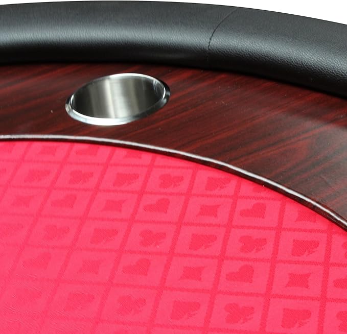 Poker Table 96 inches Light Series for 10 Player Games with Cup Holders Wooden Racetrack Felt