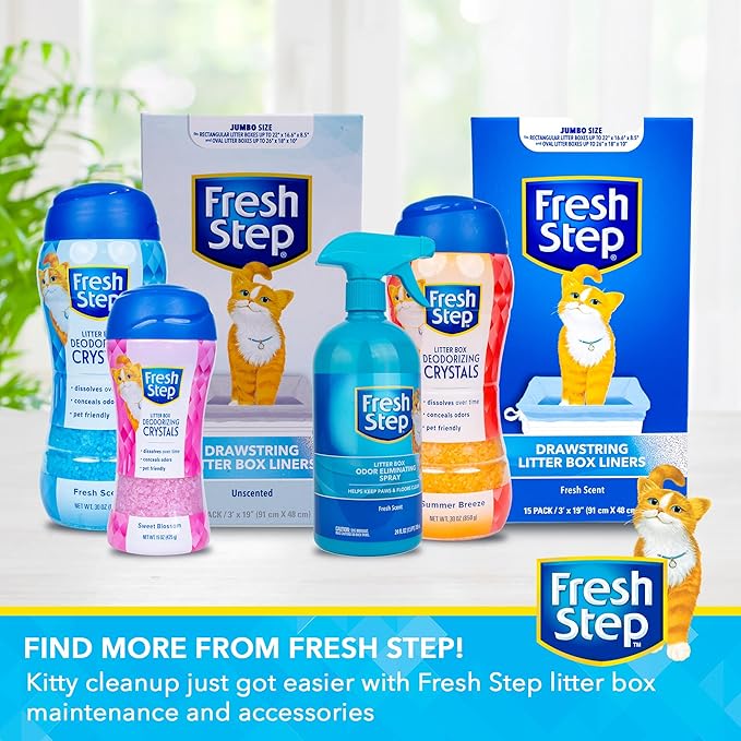 Fresh Step Cat Litter Crystals in Tropical Summer Breeze Scent - Cat Litter Box Deodorizer - Combats Odors and Neutralizes Smells to Keep Your Home Clean, 30 Ounce