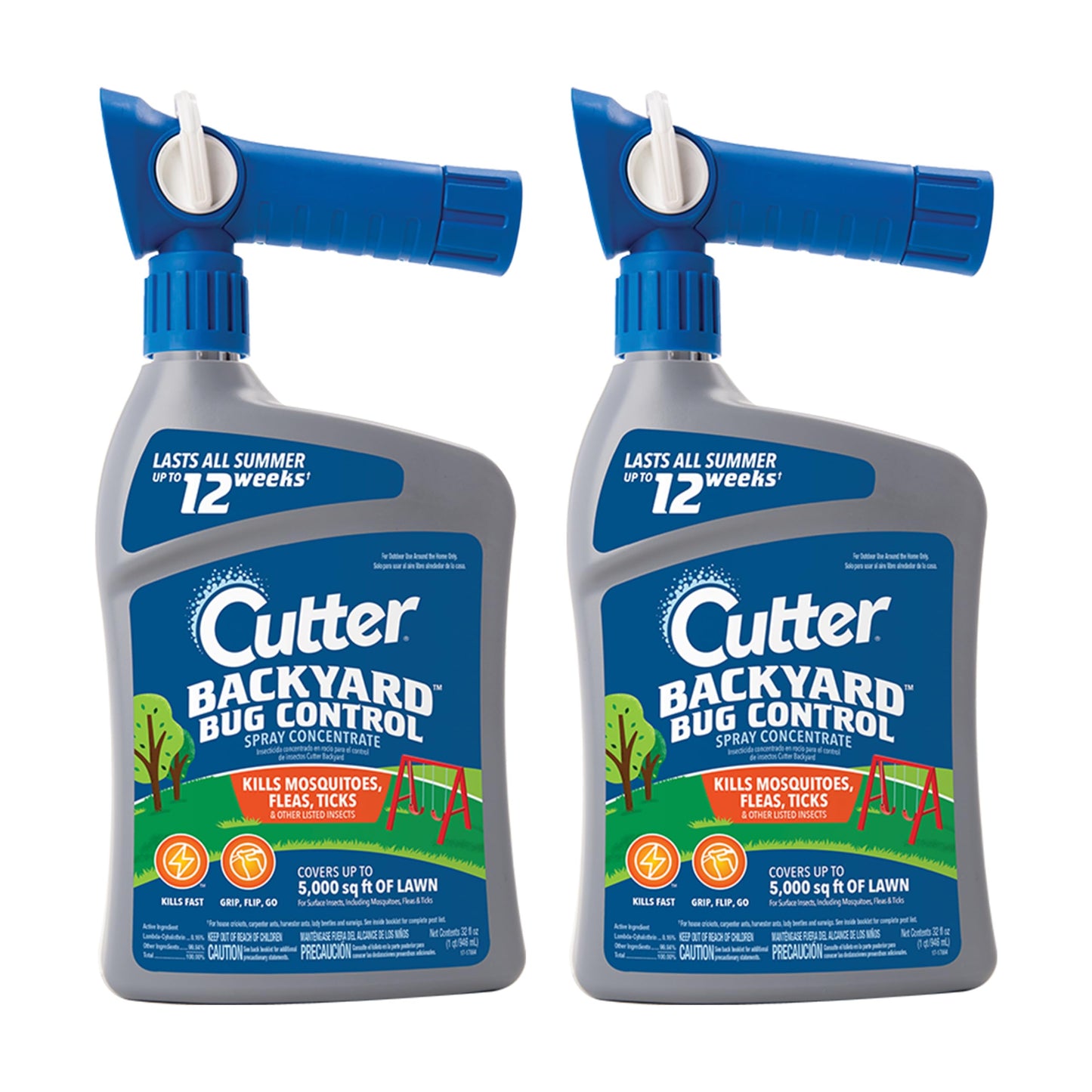 Cutter Backyard Bug Control Spray Concentrate (2 Pack), Kills Mosquitoes, Fleas & Listed Ants, 32
