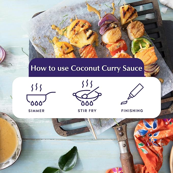 Watcharee's Thai Curry Simmer Sauces - Coconut Curry | Authentic Khao Soi Recipe, Vegan, Non-GMO, Gluten-Free - 3 Pack (9.8 fl oz Each)
