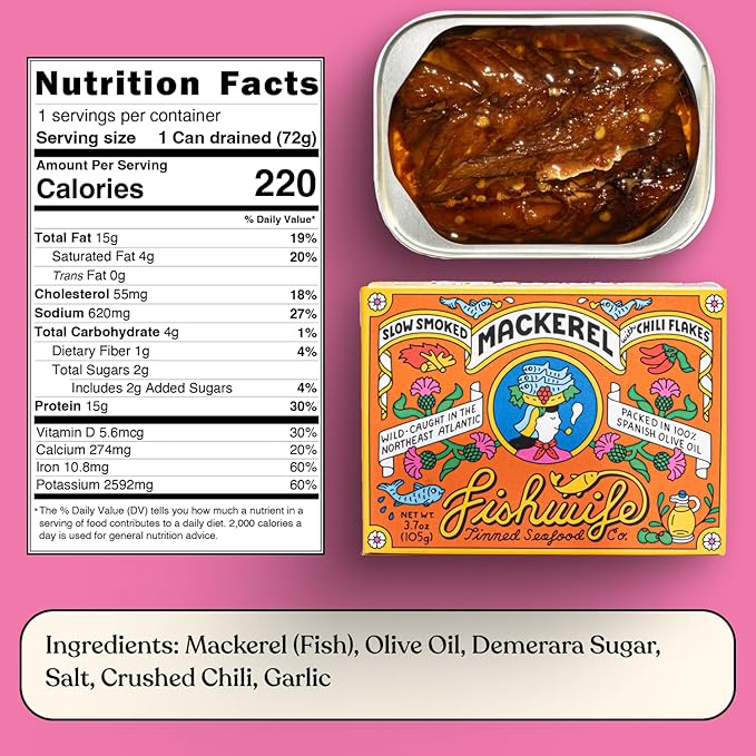 Fishwife Spicy Hot Trio (FBJ Salmon, Mackerel, Sardines with Hot Pepper) 3-Pack | Gluten Free, High Protein, Omega-3s | Wild-Caught and Hand-Packed