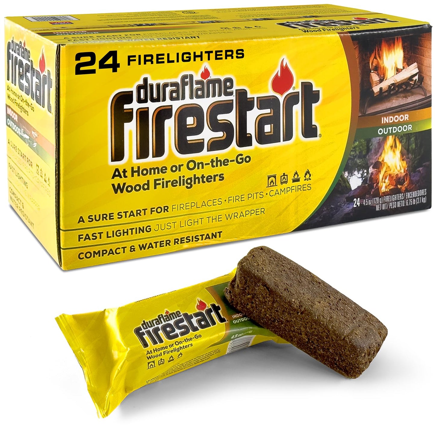 Duraflame Fire Starter for Indoor and Outdoor Use - Quick Ignition Logs for BBQ, Fireplace, Fire
